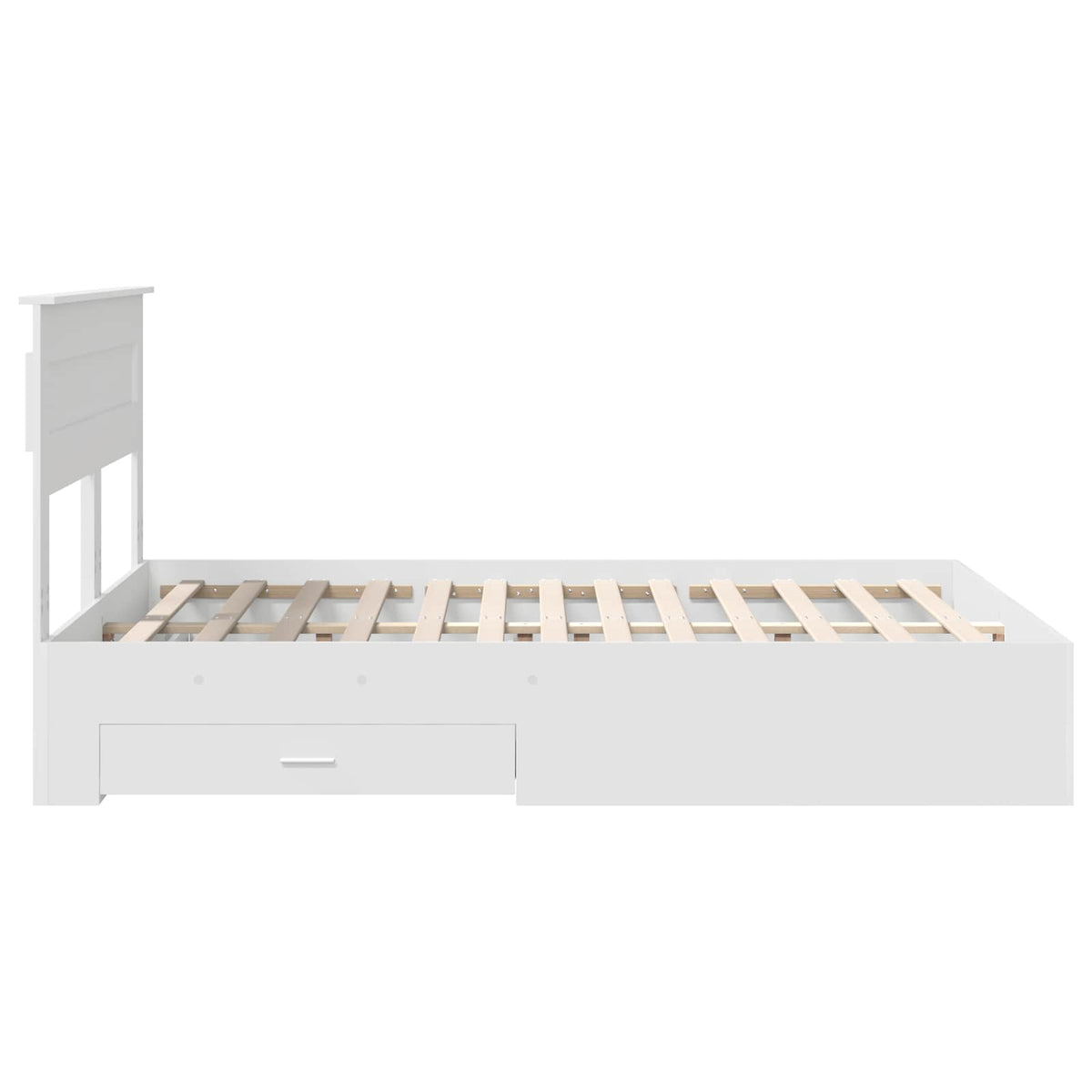 Bed Frame with Headboard White 150 x 200 cm Engineered Wood