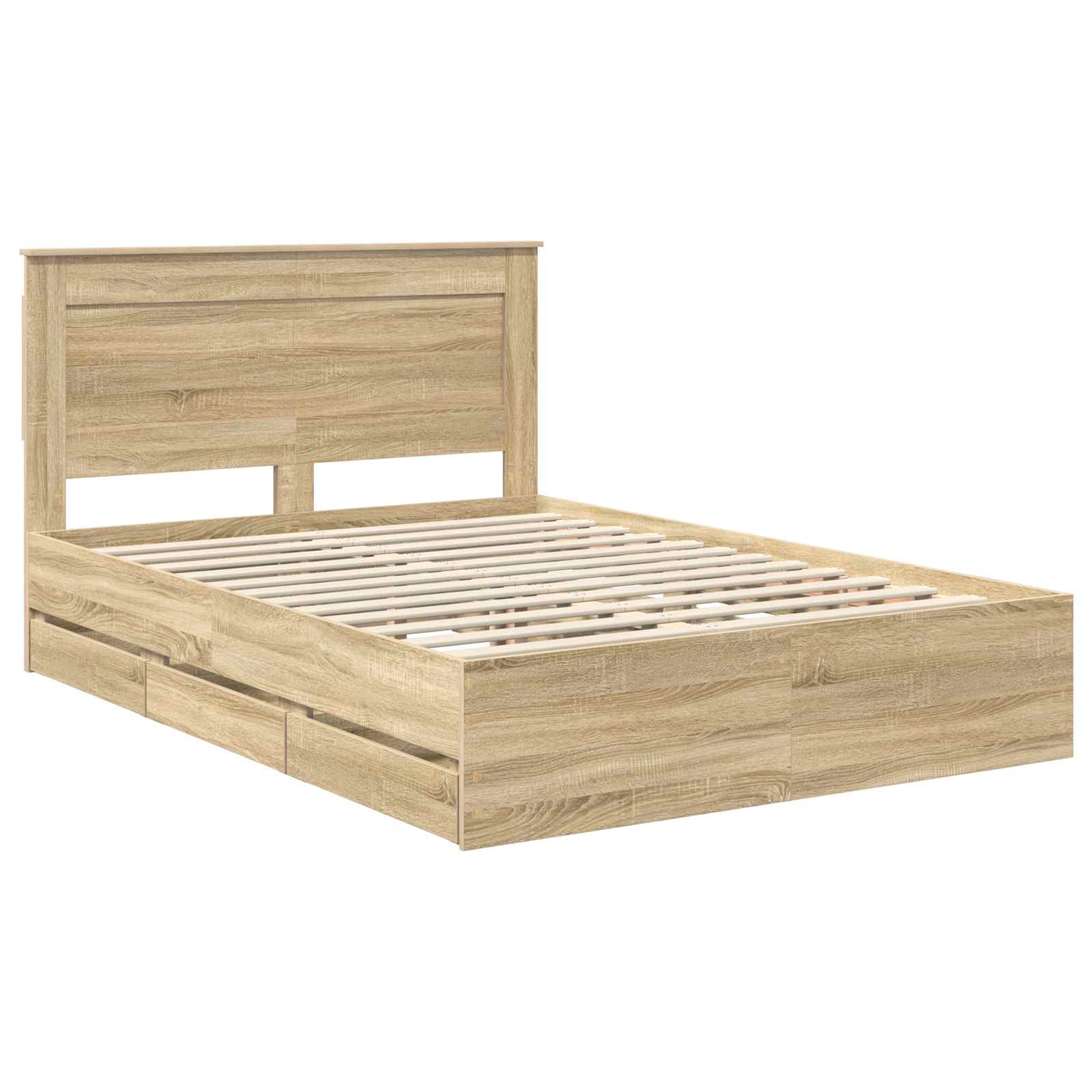 Bed Frame with Drawer Sonoma Oak 150 x 200 cm Engineered Wood