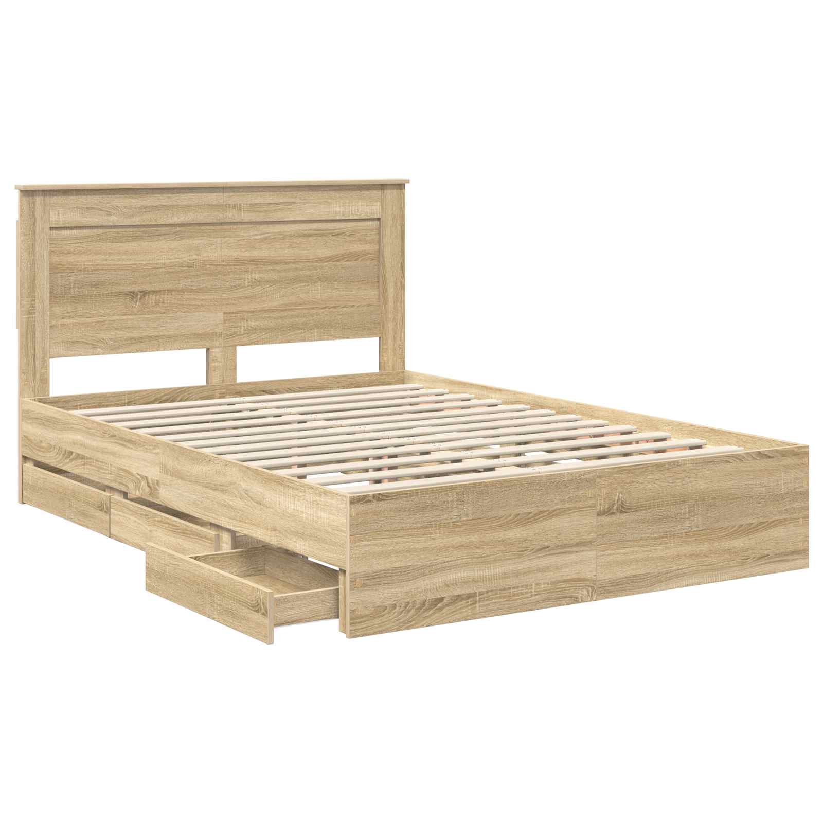 Bed Frame with Drawer Sonoma Oak 150 x 200 cm Engineered Wood