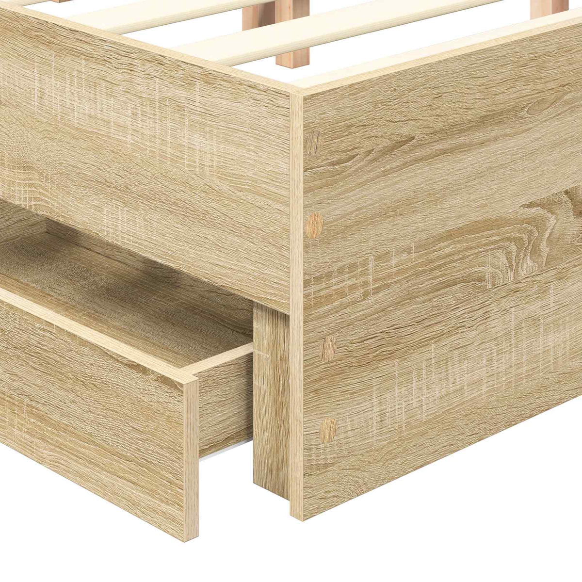 Bed Frame with Drawer Sonoma Oak 135 x 190 cm Engineered Wood