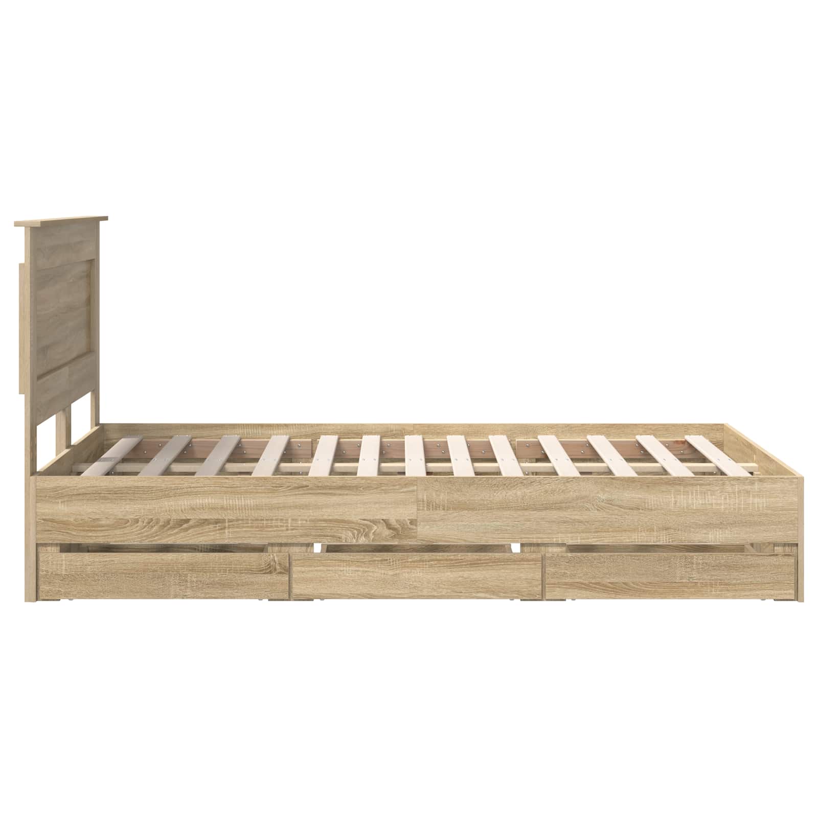 Bed Frame with Drawer Sonoma Oak 135 x 190 cm Engineered Wood