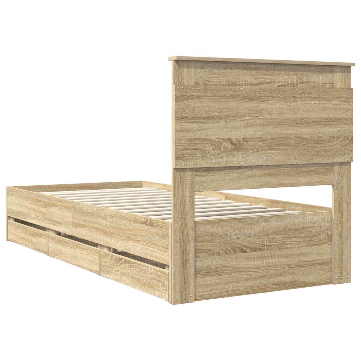 Bed Frame with Drawer Sonoma Oak 90 x 190 cm Engineered Wood