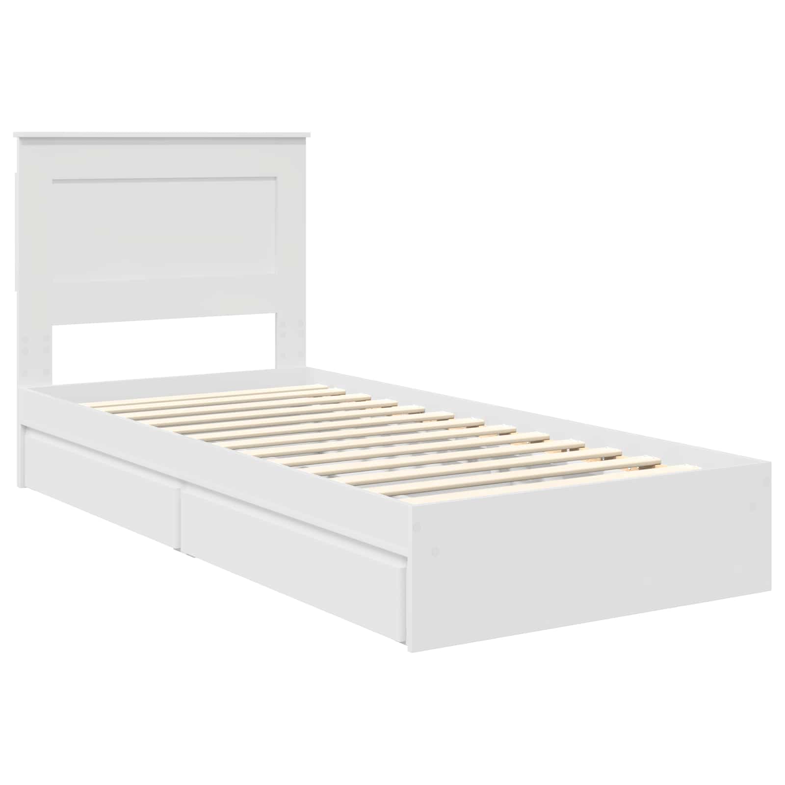 Storage Bed with Headboard White 90 x 190 cm Engineered Wood