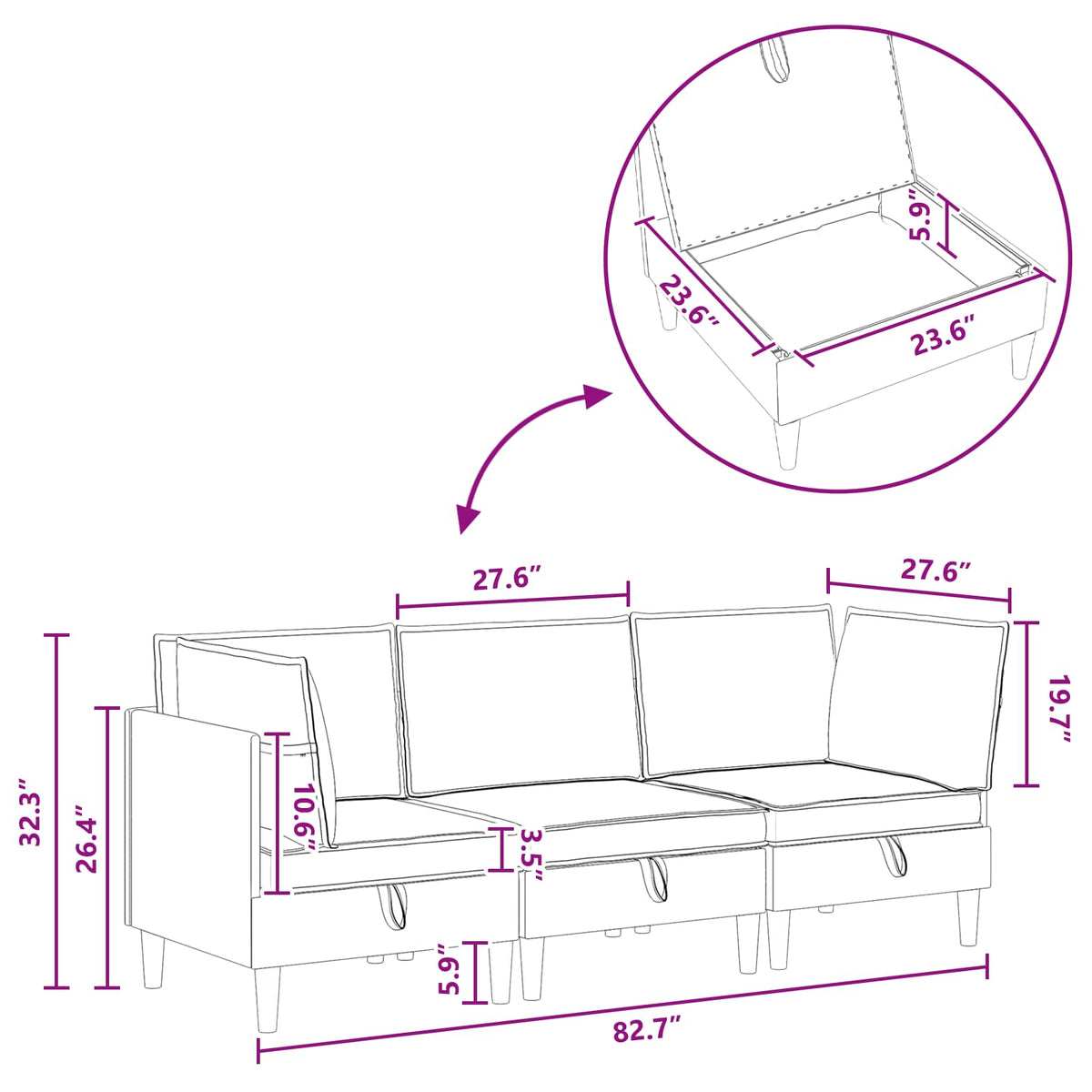 Living Room Furniture Set with Cushion 3 pcs Black Velvet