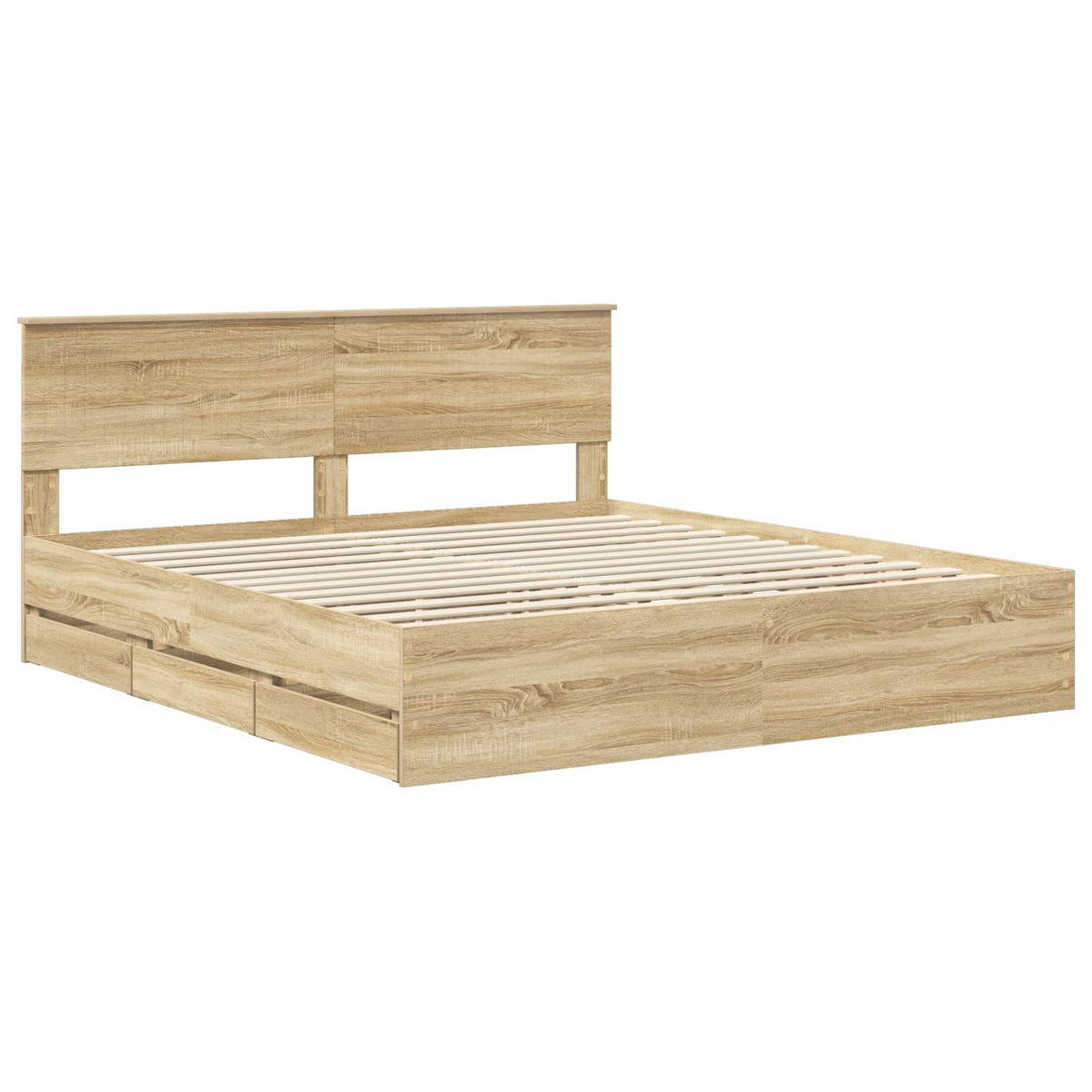 Bed Frame with Drawer Sonoma Oak 180 x 200 cm Engineered Wood
