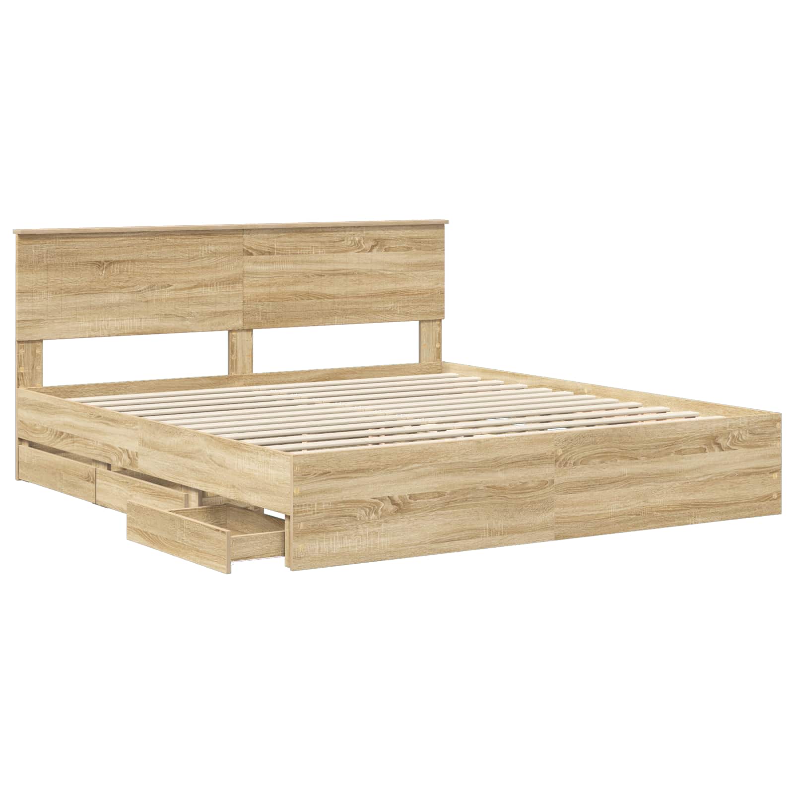 Bed Frame with Drawer Sonoma Oak 180 x 200 cm Engineered Wood