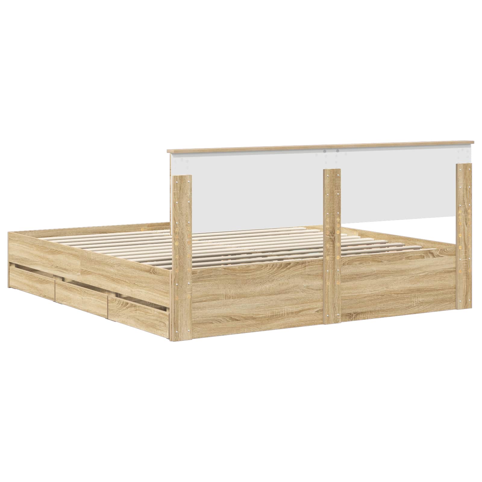 Bed Frame with Drawer Sonoma Oak 180 x 200 cm Engineered Wood