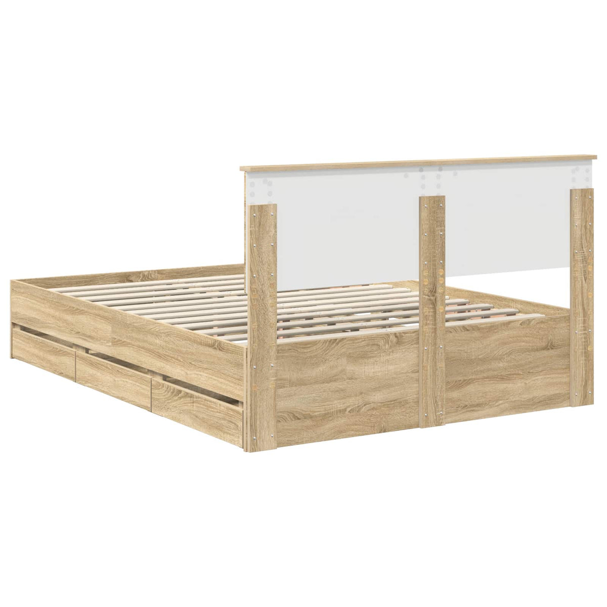 Bed Frame with Drawer Sonoma Oak 135 x 190 cm Engineered Wood