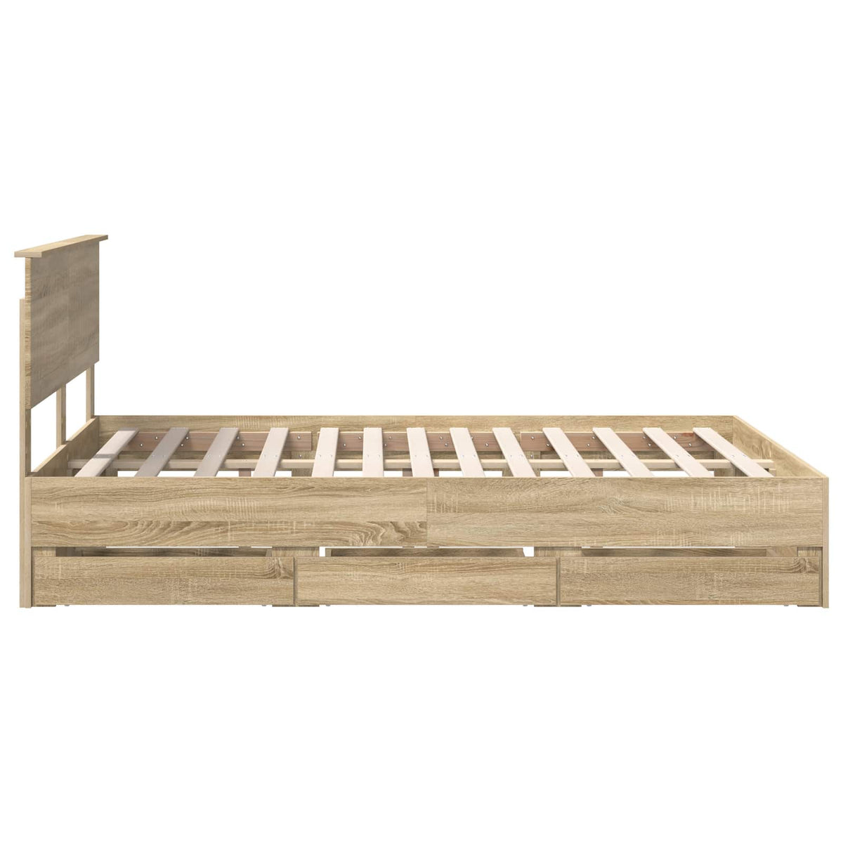 Bed Frame with Drawer Sonoma Oak 135 x 190 cm Engineered Wood
