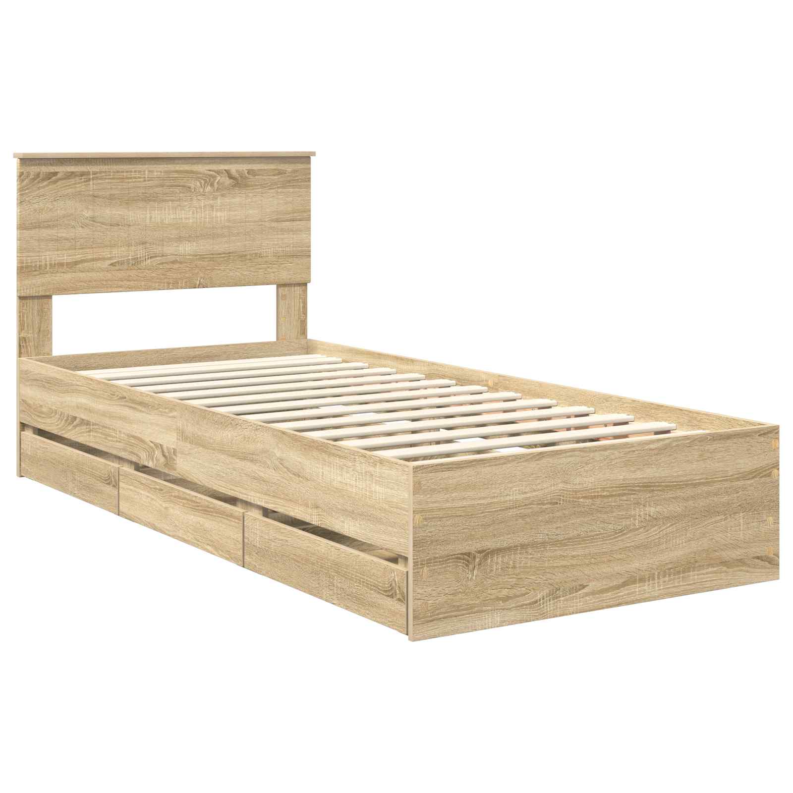 Bed Frame with Drawer Sonoma Oak 90 x 190 cm Engineered Wood