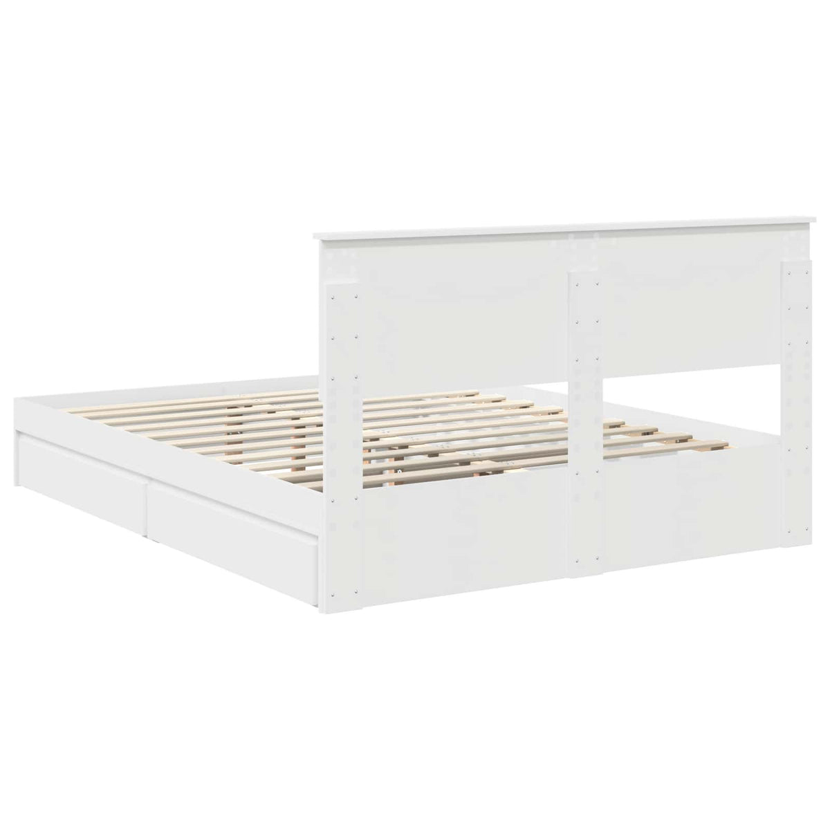 Storage Bed with Headboard White 150 x 200 cm Engineered Wood