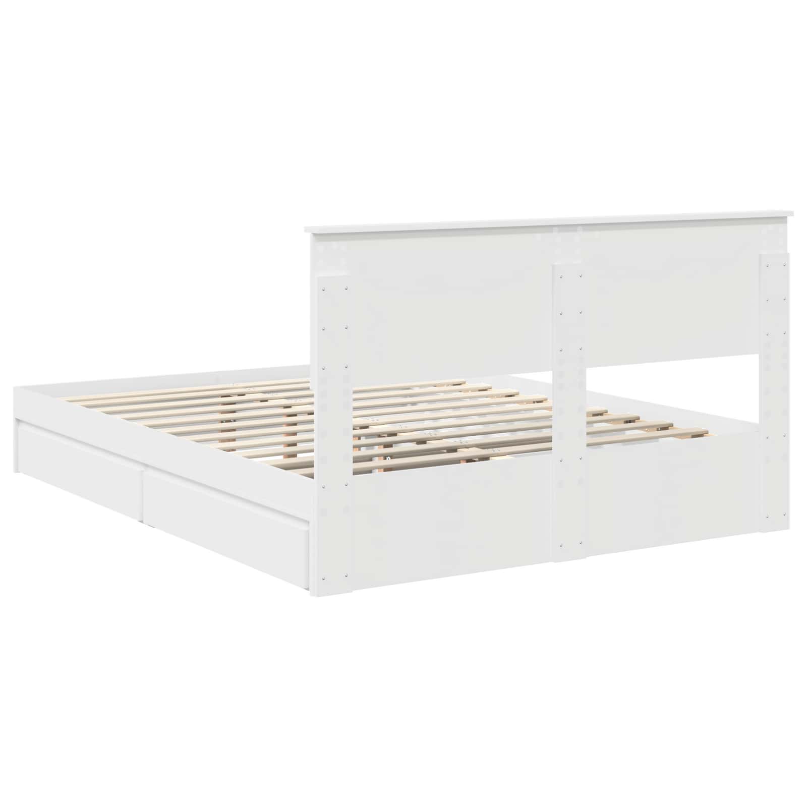 Storage Bed with Headboard White 150 x 200 cm Engineered Wood