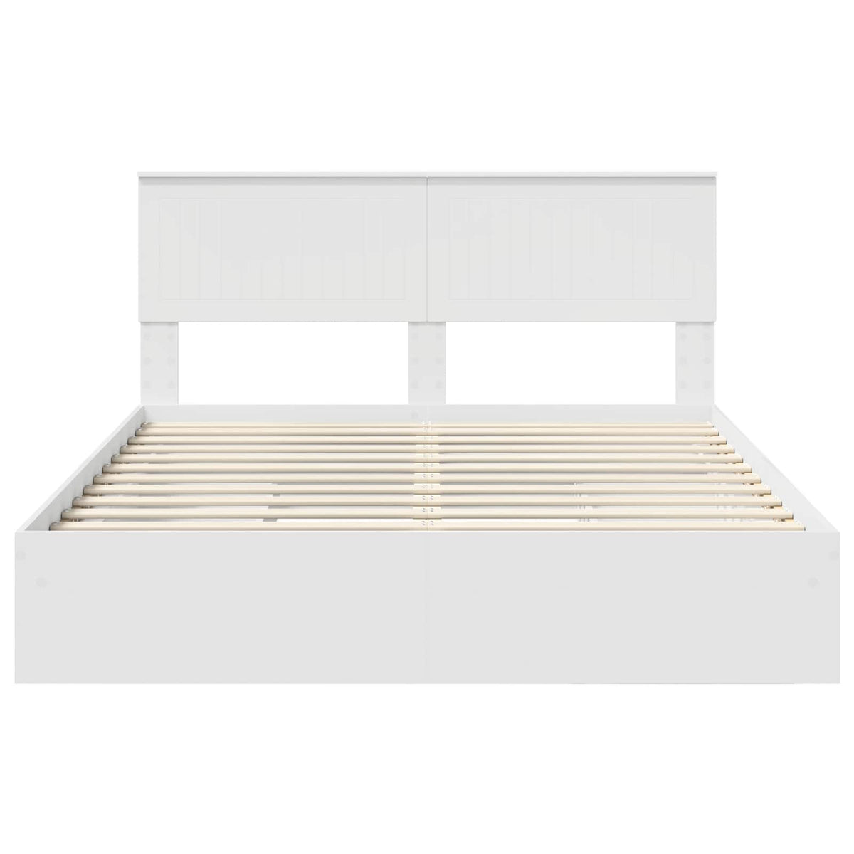 Storage Bed with Headboard White 150 x 200 cm Engineered Wood