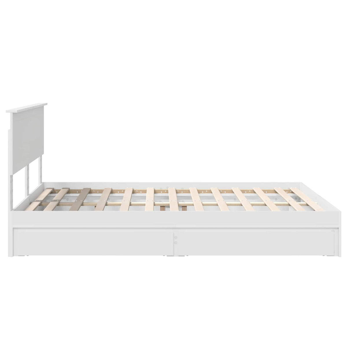 Storage Bed with Headboard White 150 x 200 cm Engineered Wood