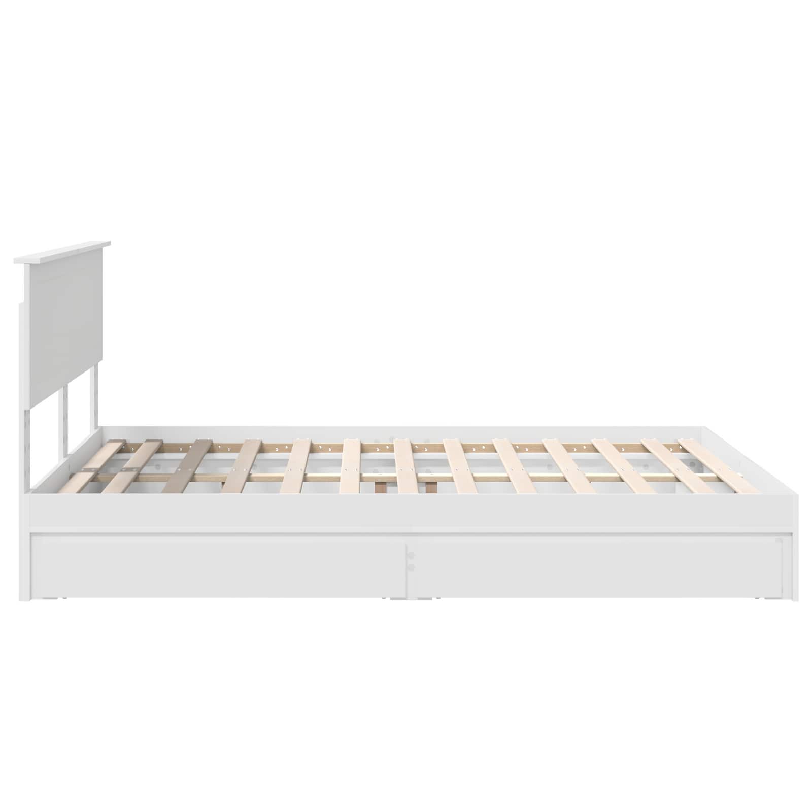 Storage Bed with Headboard White 150 x 200 cm Engineered Wood