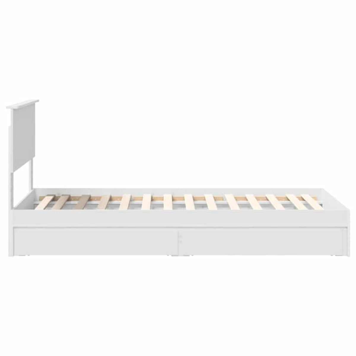 Storage Bed with Headboard White 90 x 190 cm Engineered Wood