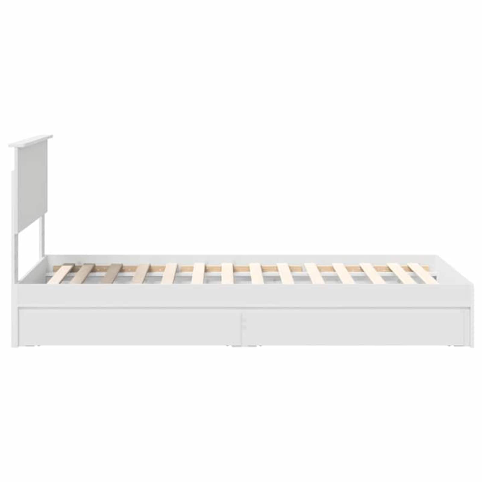 Storage Bed with Headboard White 90 x 190 cm Engineered Wood