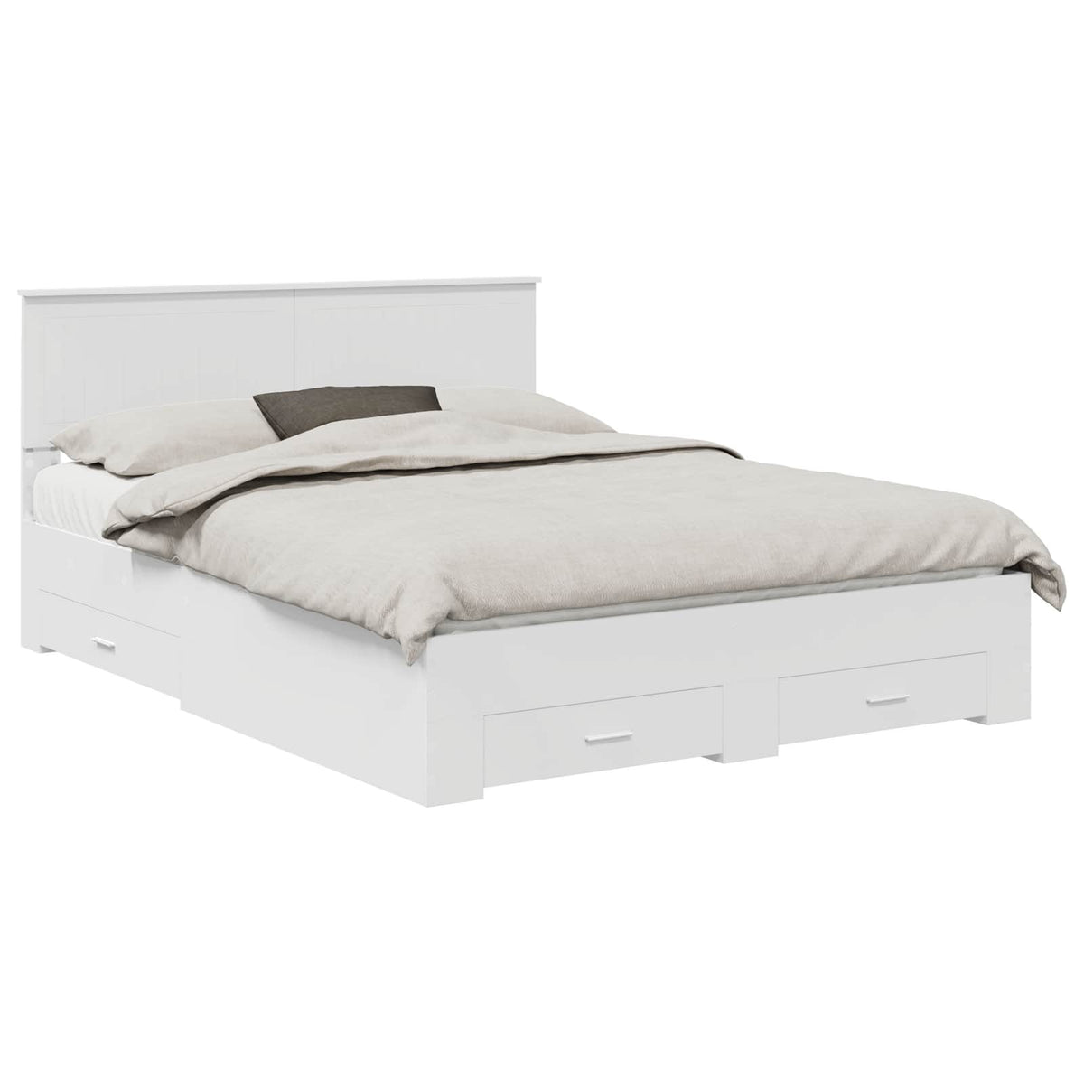 Bed Frame with Headboard White 150 x 200 cm Engineered Wood