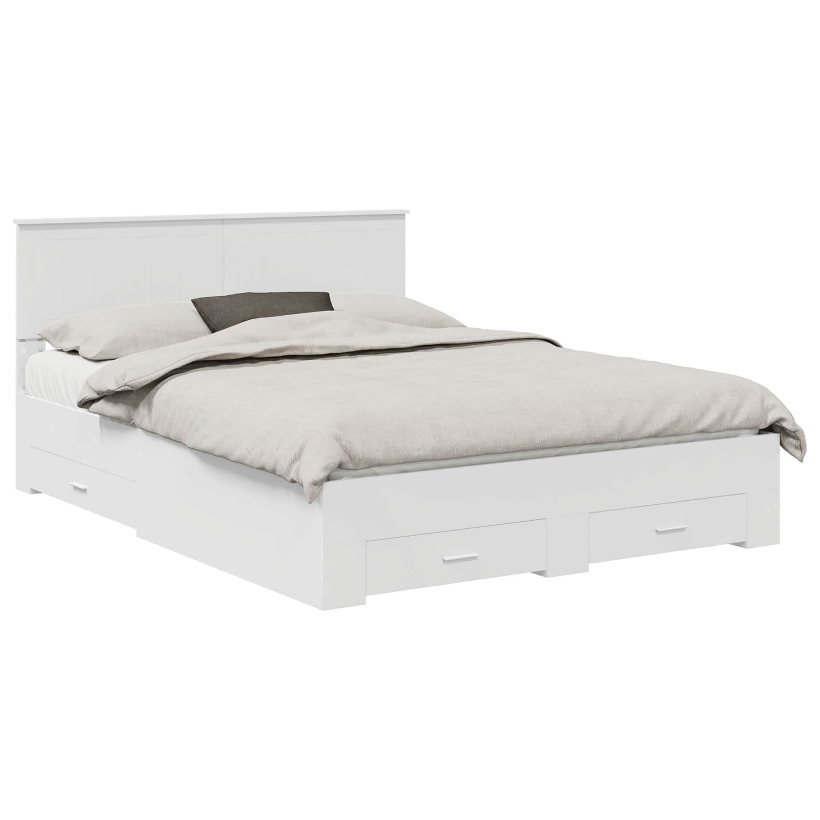 Bed Frame with Headboard White 150 x 200 cm Engineered Wood