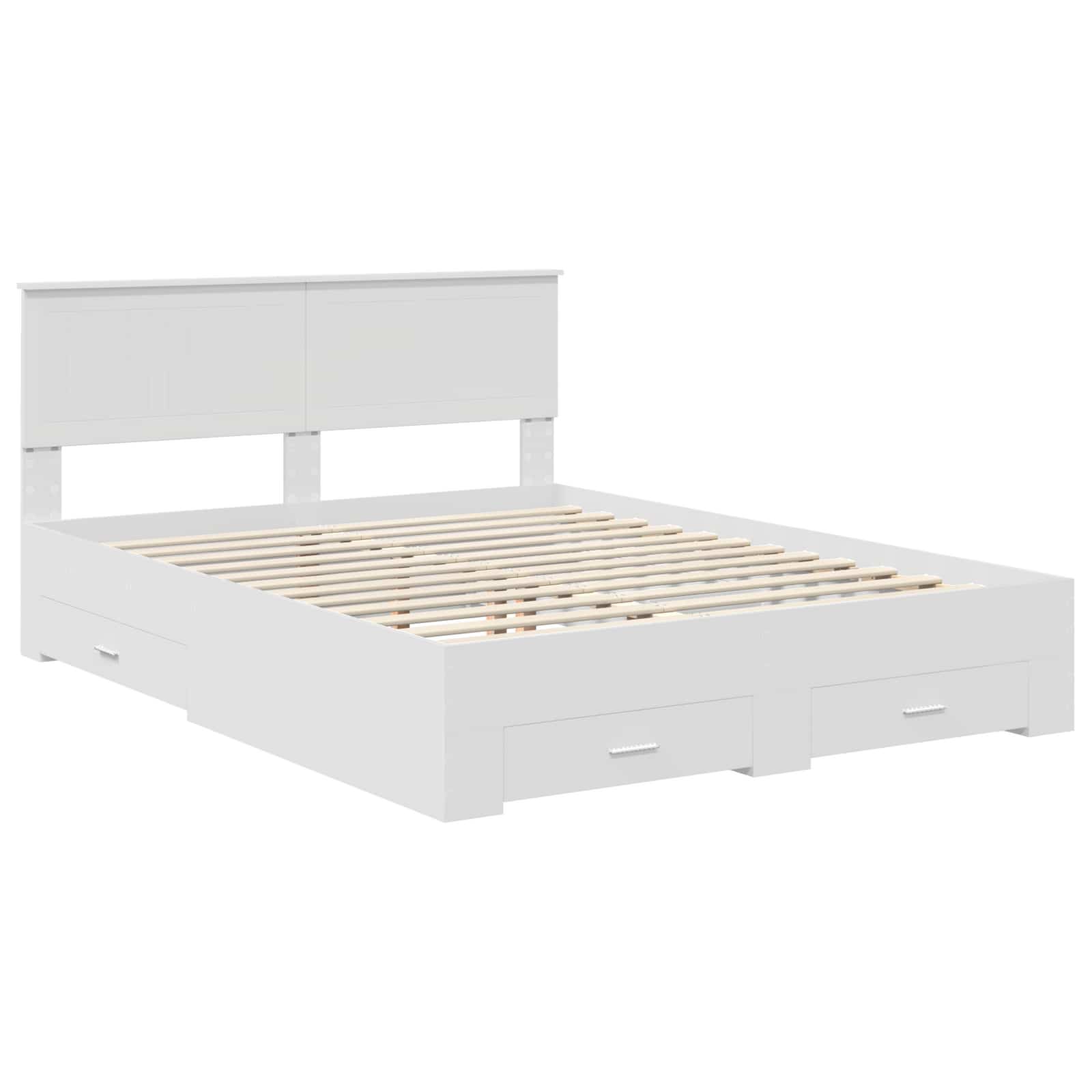 Bed Frame with Headboard White 150 x 200 cm Engineered Wood