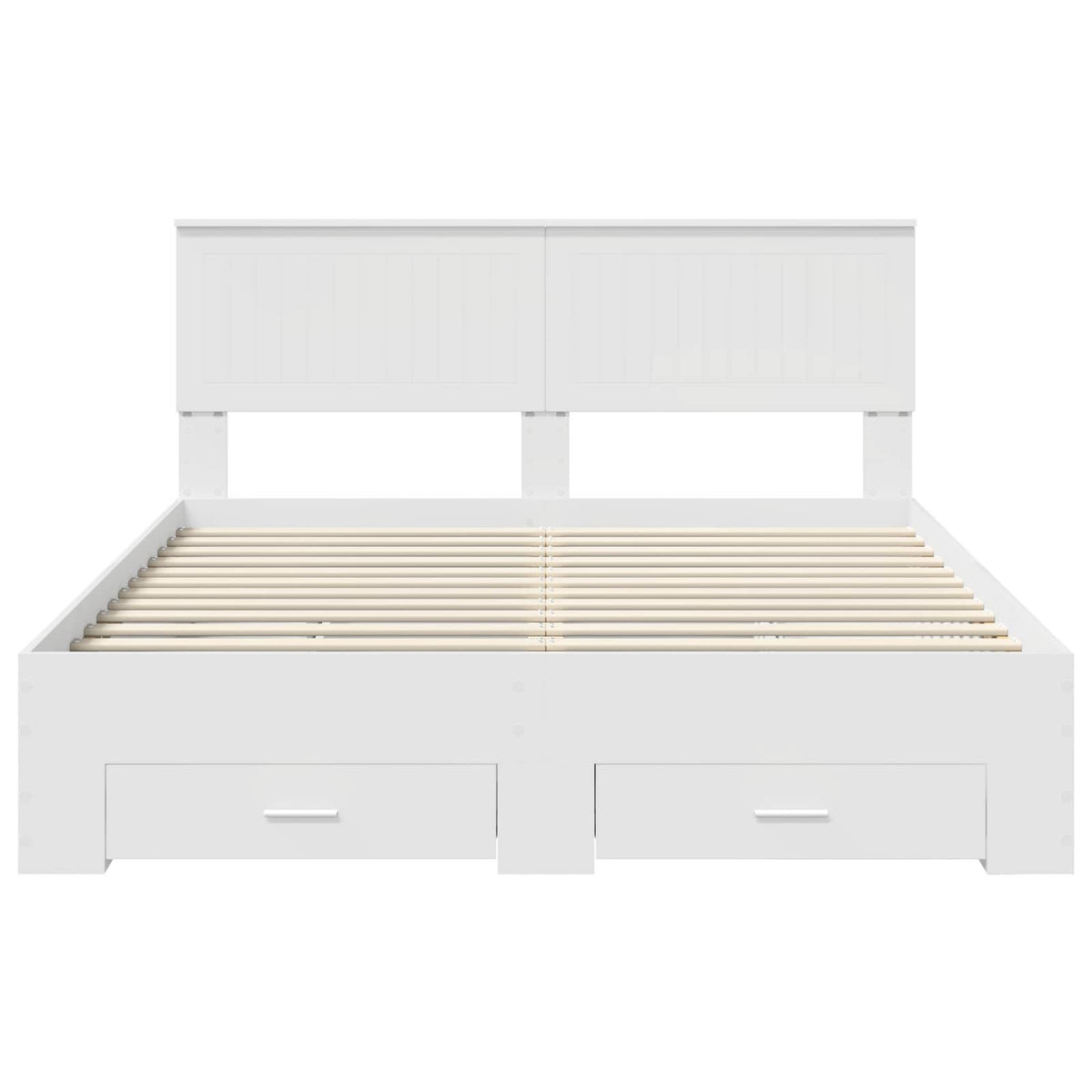 Bed Frame with Headboard White 150 x 200 cm Engineered Wood