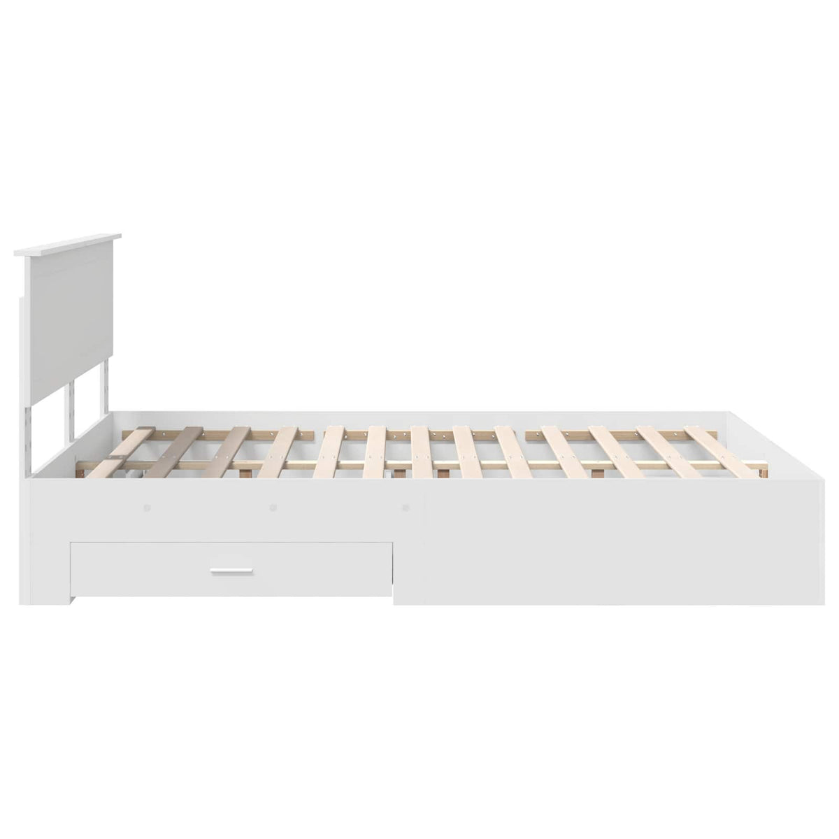Bed Frame with Headboard White 150 x 200 cm Engineered Wood