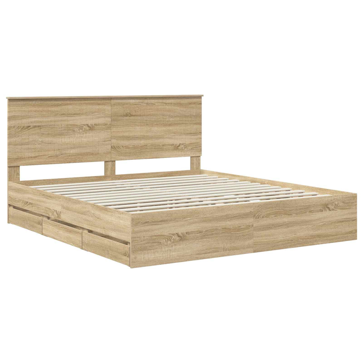 Bed Frame with Drawer Sonoma Oak 180 x 200 cm Engineered Wood