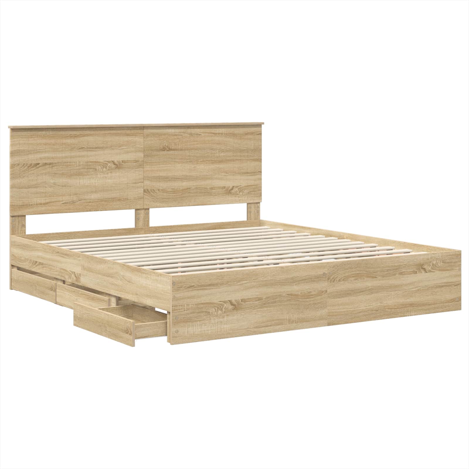 Bed Frame with Drawer Sonoma Oak 180 x 200 cm Engineered Wood