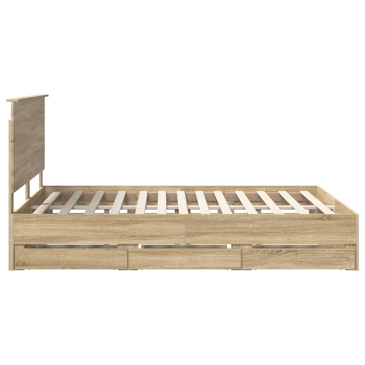 Bed Frame with Drawer Sonoma Oak 150 x 200 cm Engineered Wood