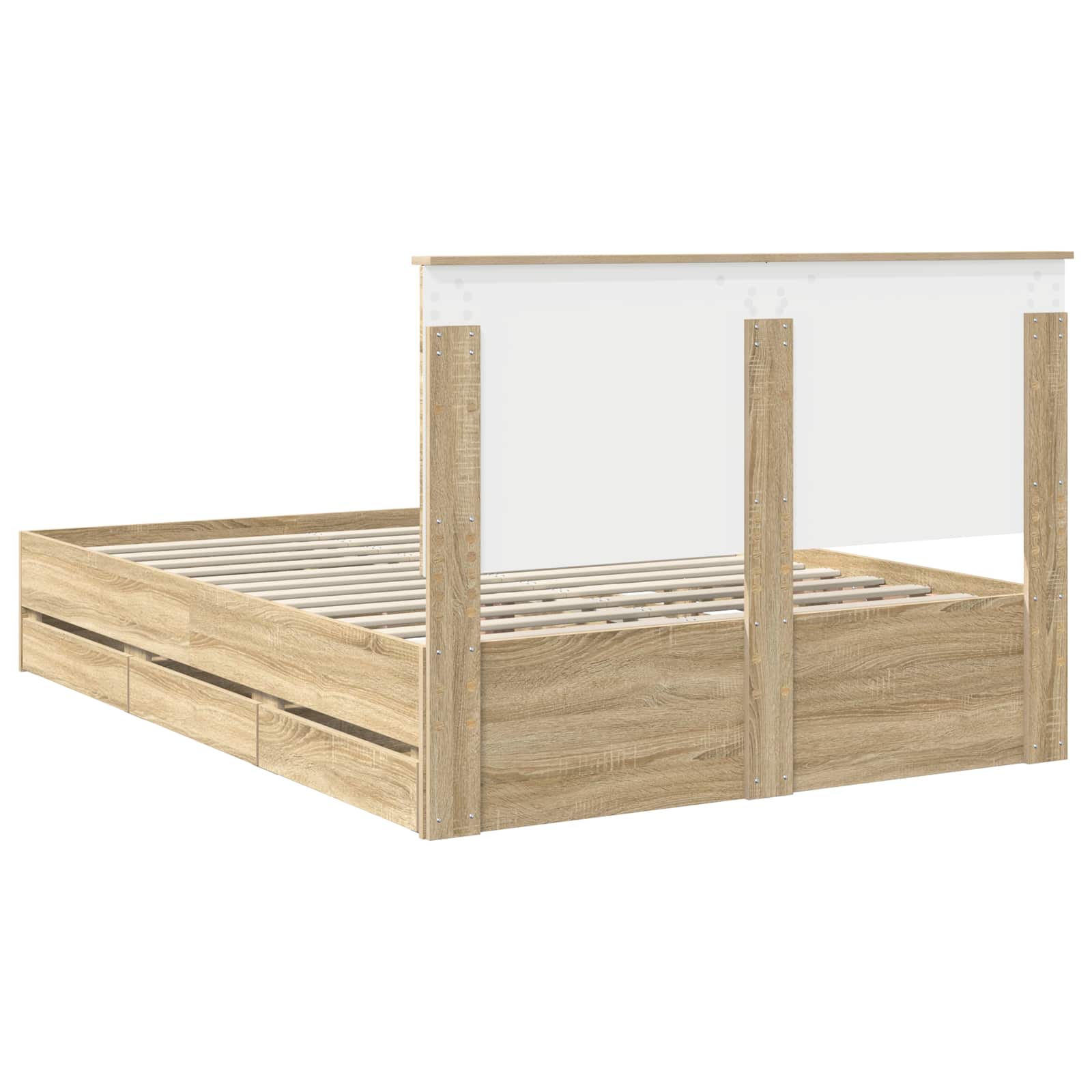 Bed Frame with Drawer Sonoma Oak 135 x 190 cm Engineered Wood
