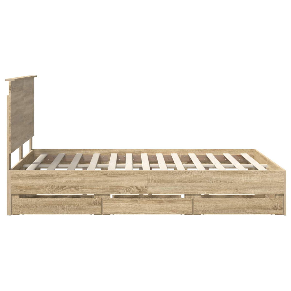 Bed Frame with Drawer Sonoma Oak 135 x 190 cm Engineered Wood