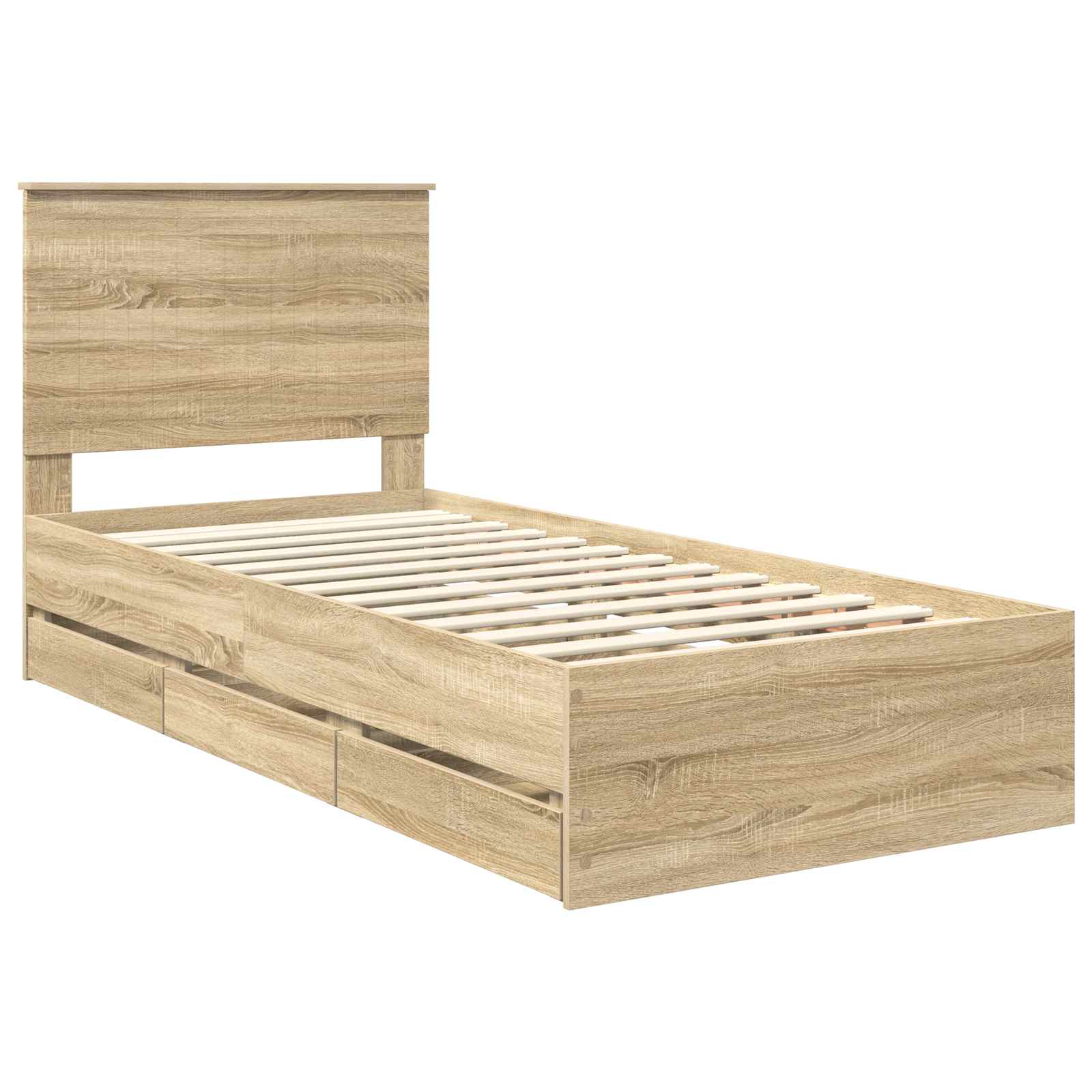 Bed Frame with Drawer Sonoma Oak 90 x 190 cm Engineered Wood