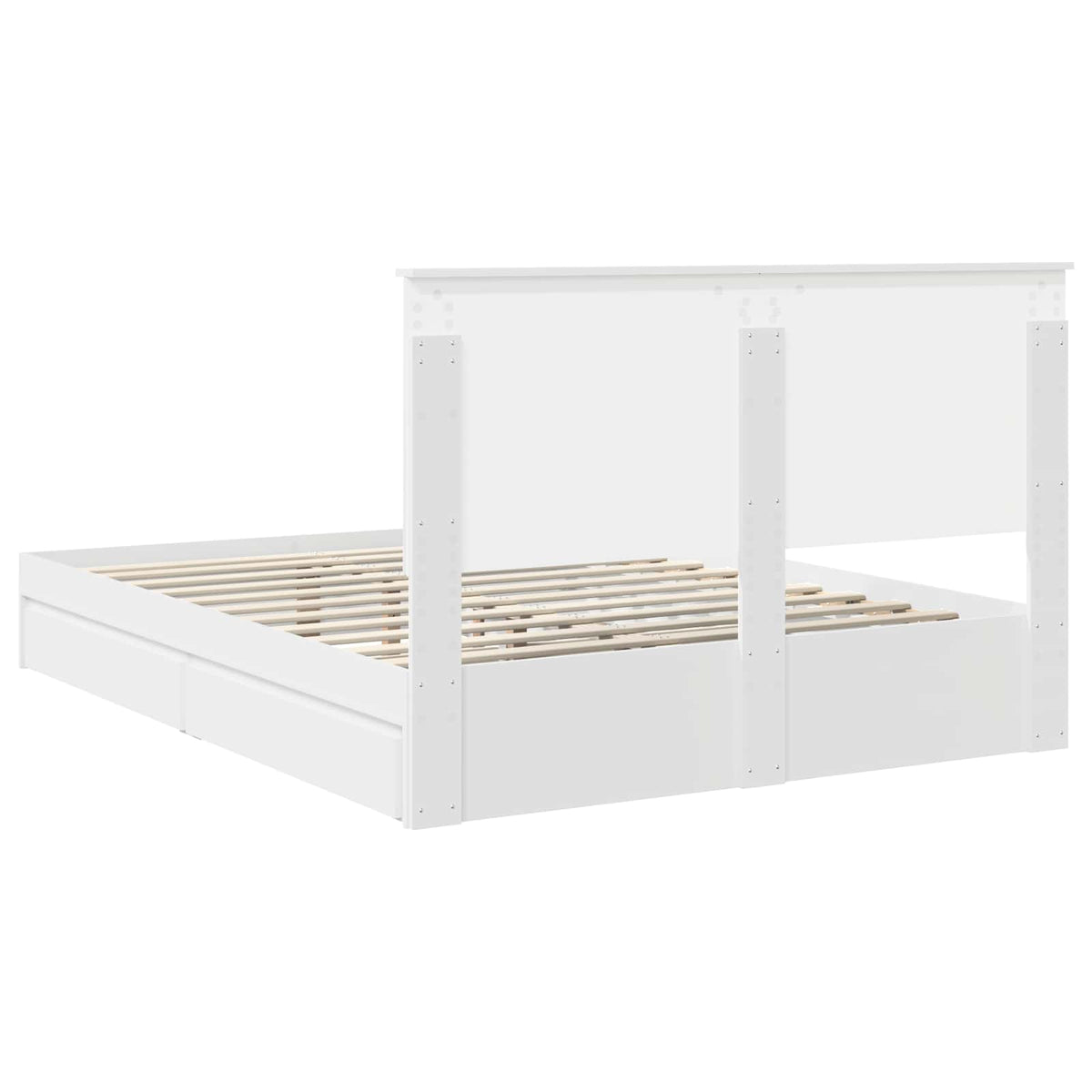Storage Bed with Headboard White 150 x 200 cm Engineered Wood