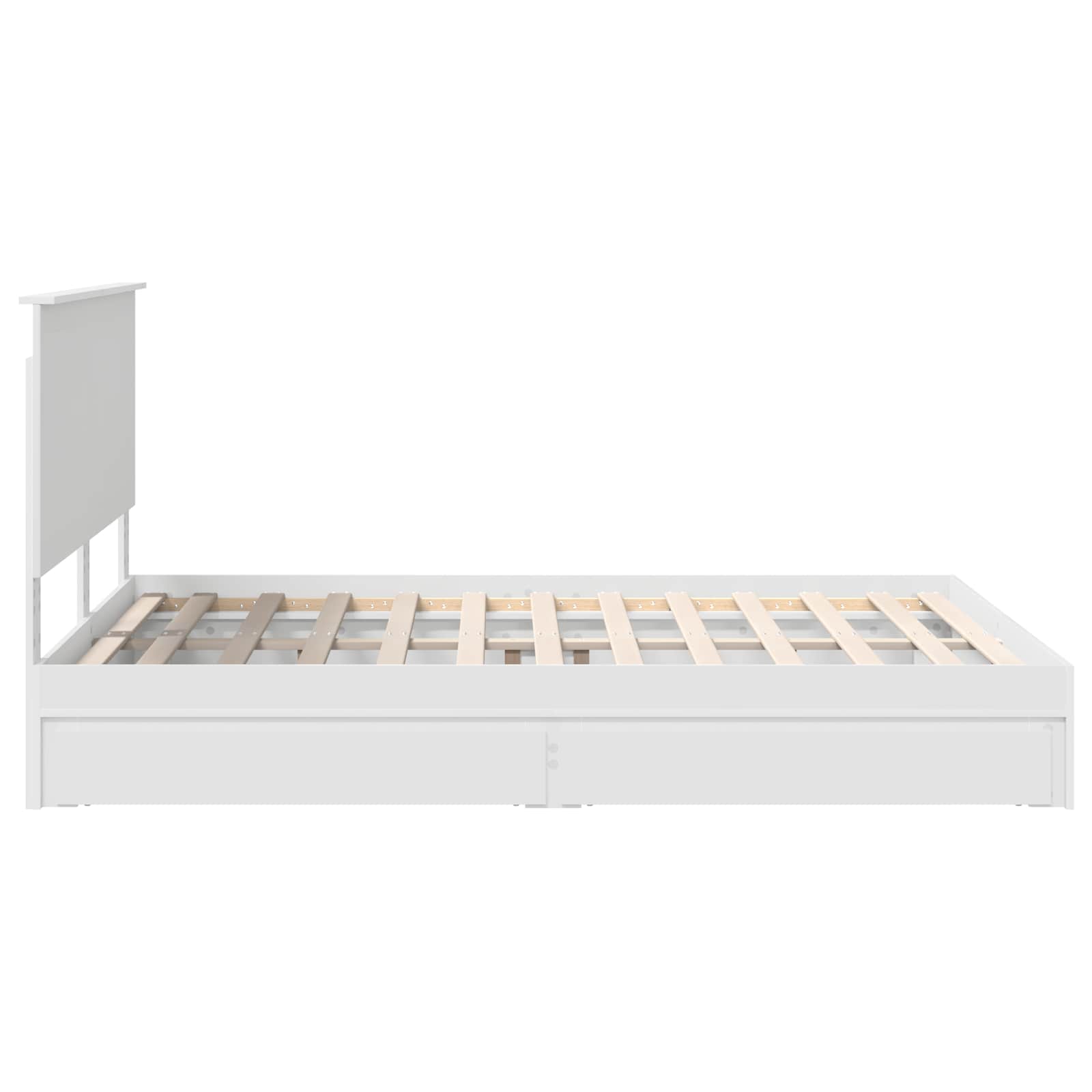 Storage Bed with Headboard White 150 x 200 cm Engineered Wood
