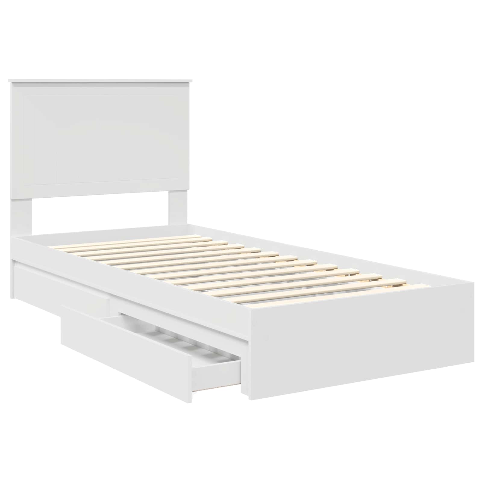 Storage Bed with Headboard White 90 x 190 cm Engineered Wood