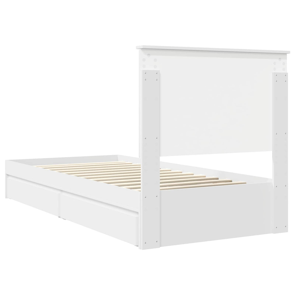 Storage Bed with Headboard White 90 x 190 cm Engineered Wood