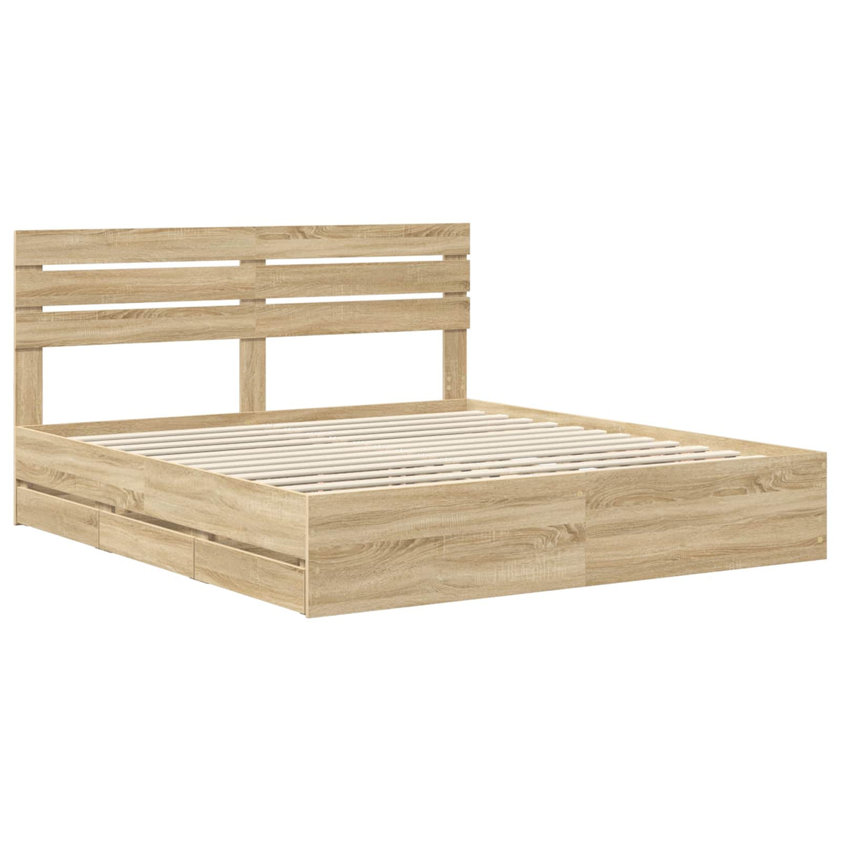 Bed Frame with Drawer Sonoma Oak 180 x 200 cm Engineered Wood