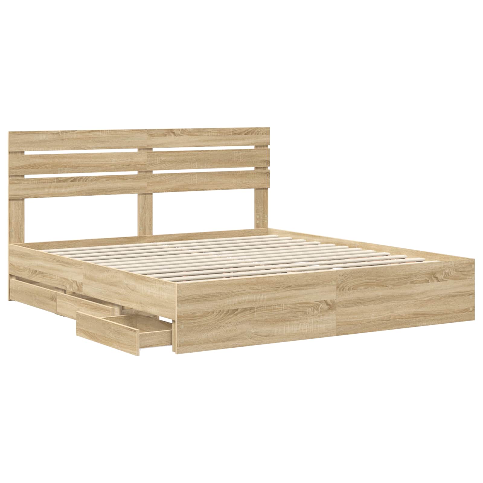 Bed Frame with Drawer Sonoma Oak 180 x 200 cm Engineered Wood