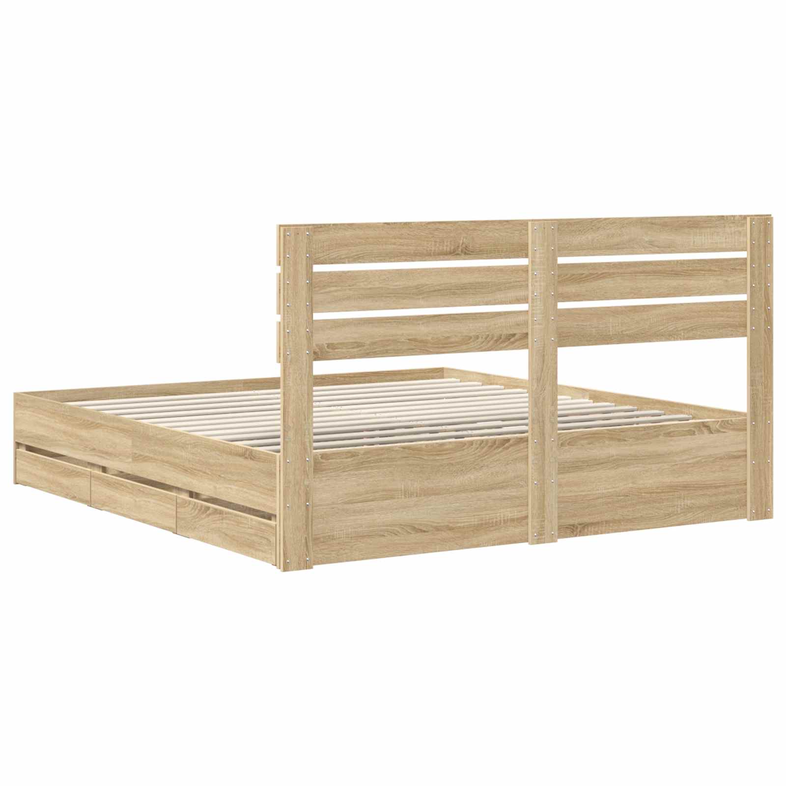 Bed Frame with Drawer Sonoma Oak 180 x 200 cm Engineered Wood