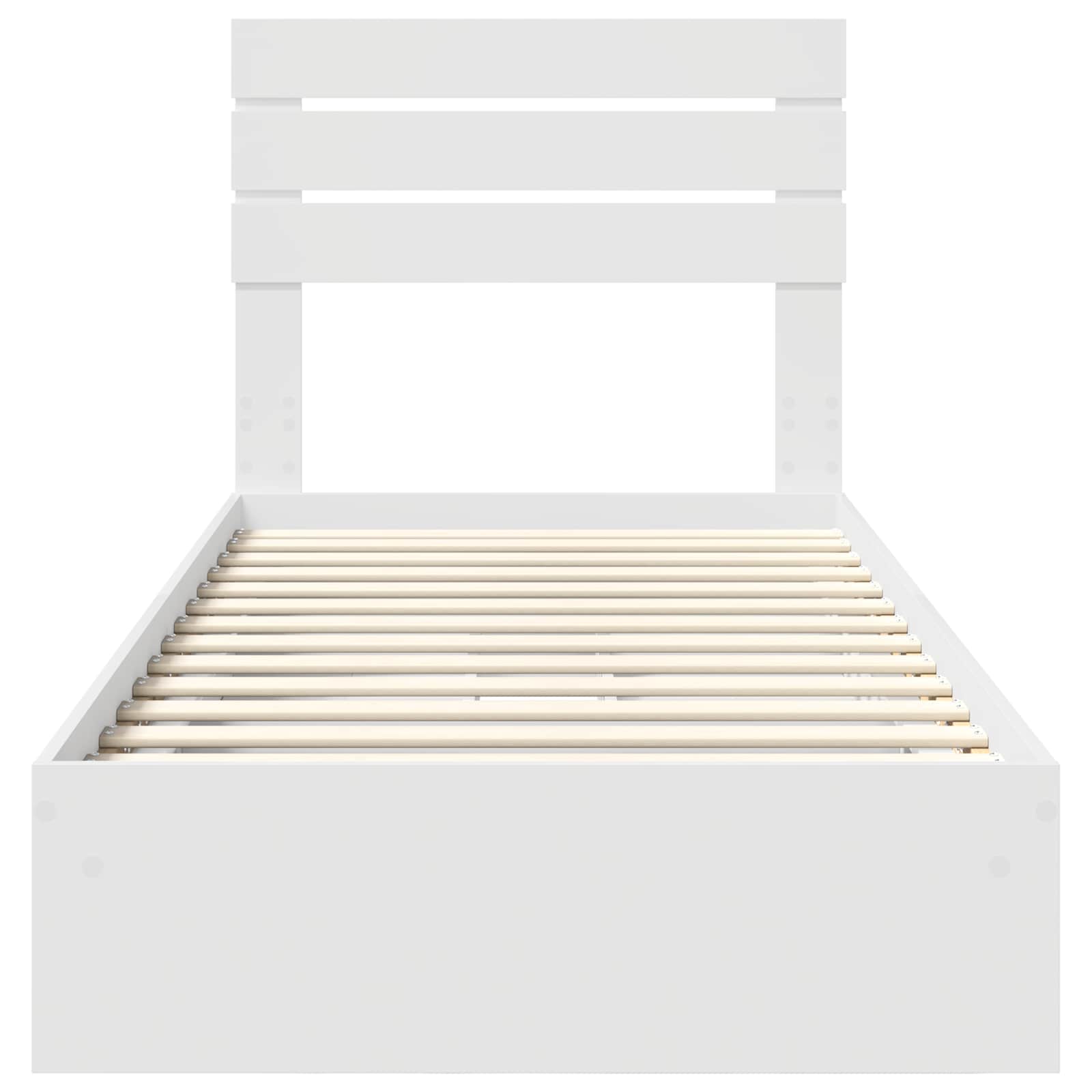 Storage Bed with Headboard White 90 x 190 cm Engineered Wood