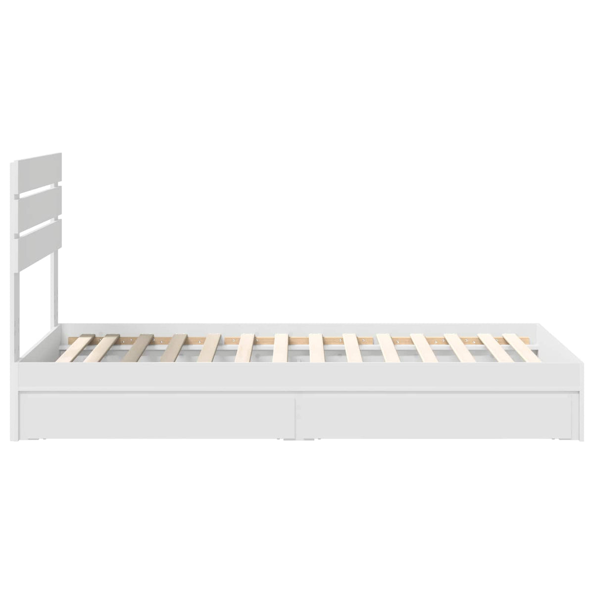 Storage Bed with Headboard White 90 x 190 cm Engineered Wood