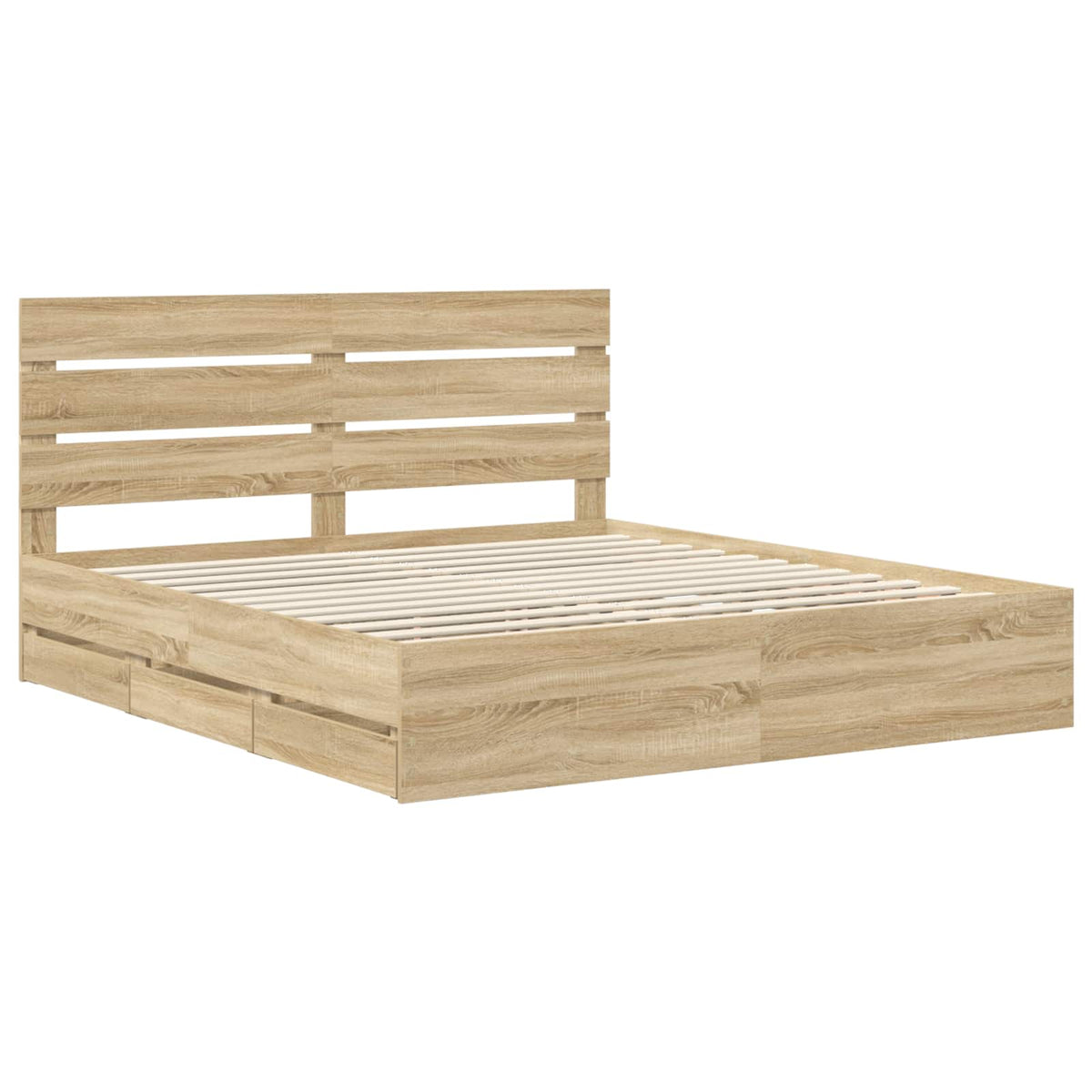 Bed Frame with Drawer Sonoma Oak 180 x 200 cm Engineered Wood