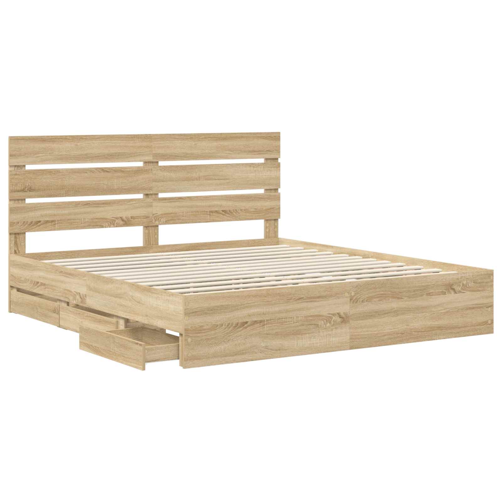 Bed Frame with Drawer Sonoma Oak 180 x 200 cm Engineered Wood