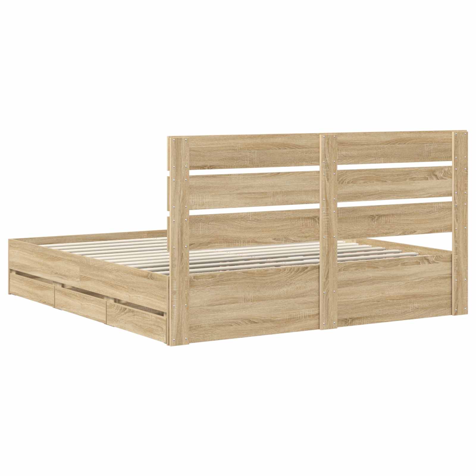 Bed Frame with Drawer Sonoma Oak 180 x 200 cm Engineered Wood