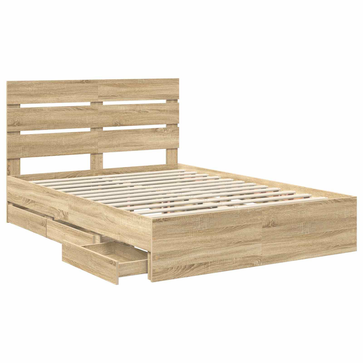 Bed Frame with Drawer Sonoma Oak 150 x 200 cm Engineered Wood