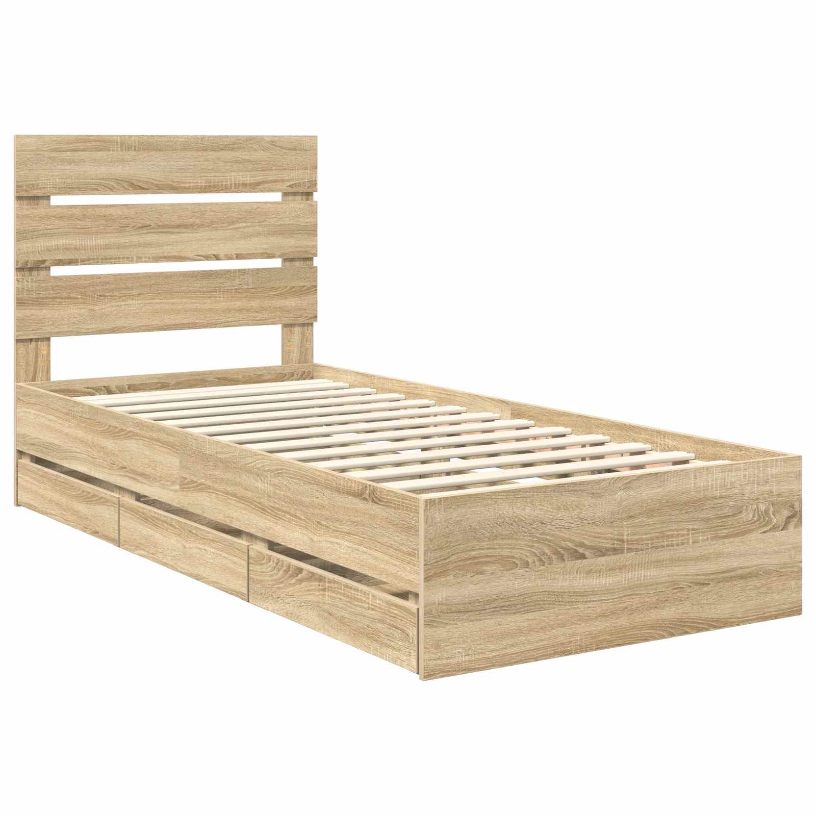 Bed Frame with Drawer Sonoma Oak 90 x 200 cm Engineered Wood