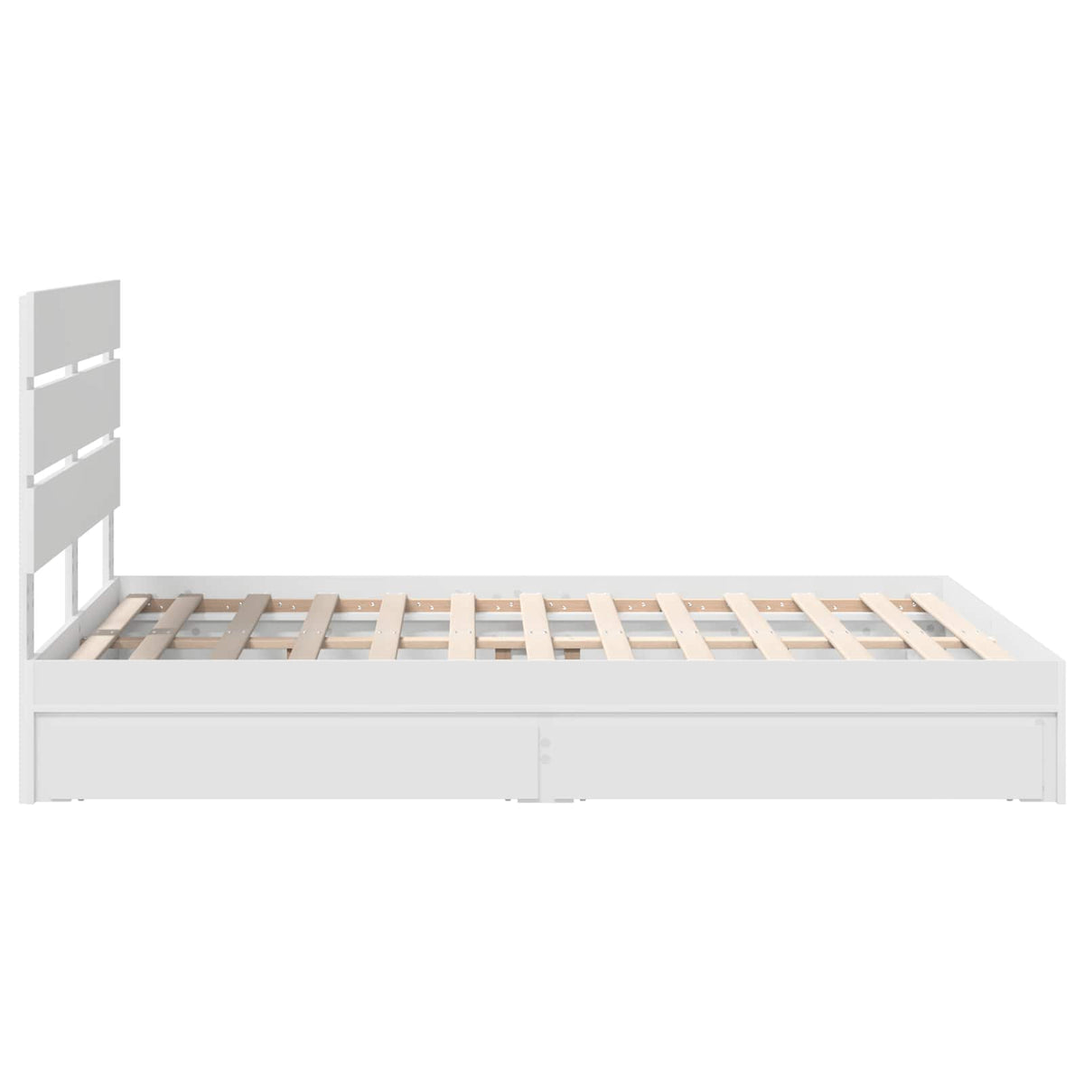 Storage Bed with Headboard White 150 x 200 cm Engineered Wood