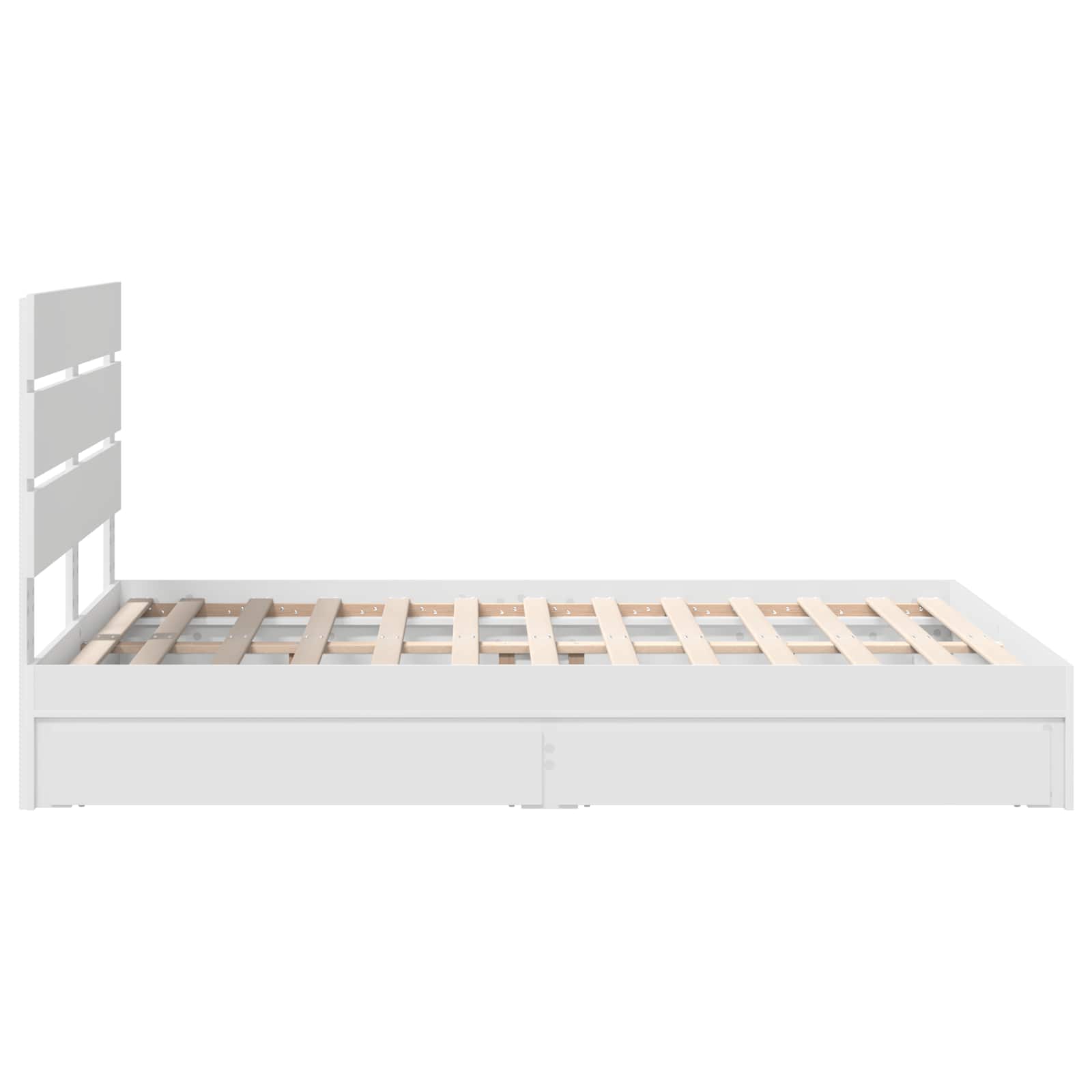 Storage Bed with Headboard White 150 x 200 cm Engineered Wood