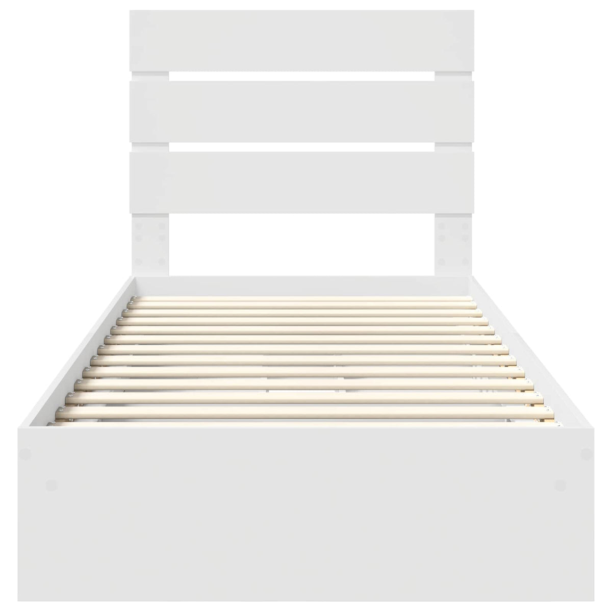 Storage Bed with Headboard White 90 x 190 cm Engineered Wood