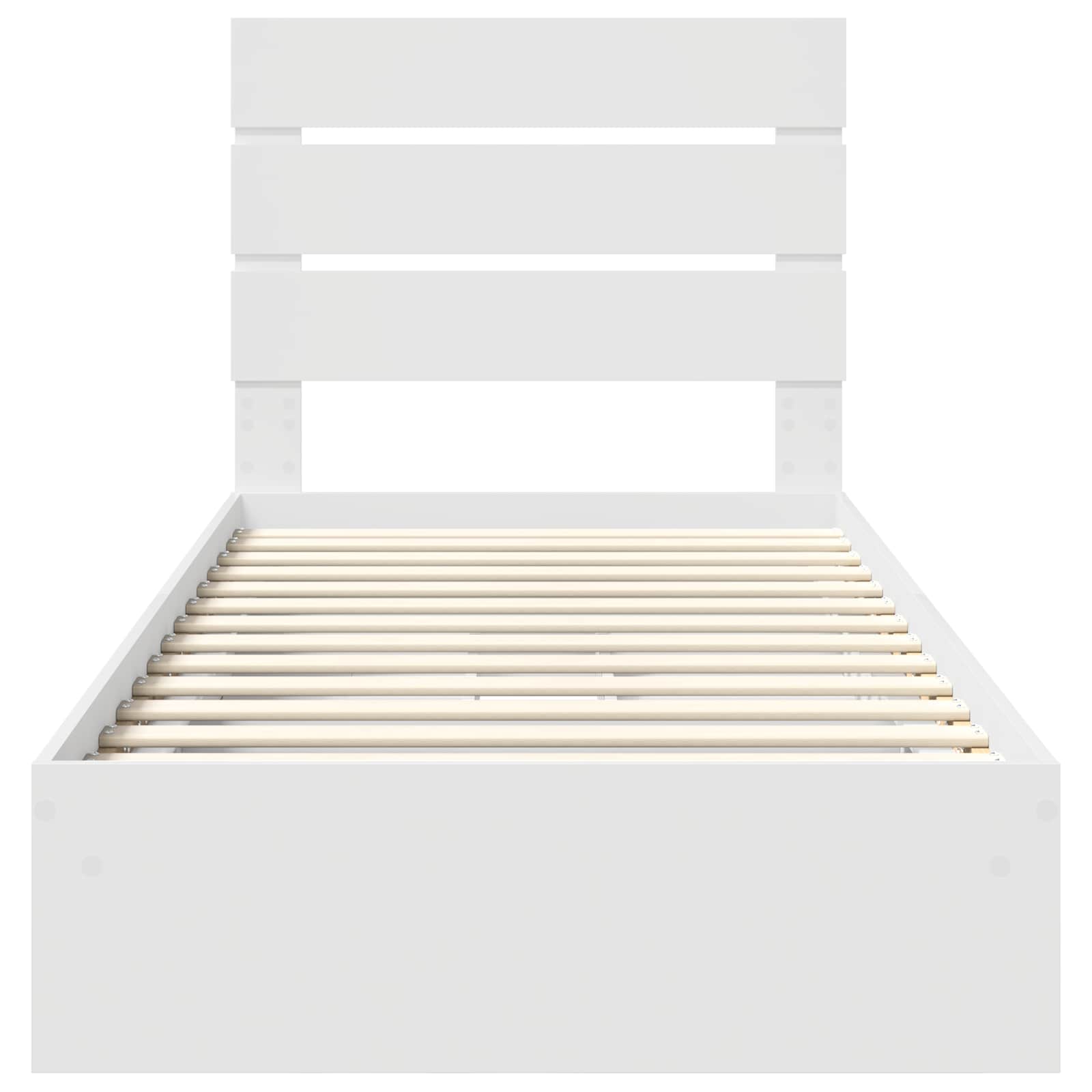 Storage Bed with Headboard White 90 x 190 cm Engineered Wood
